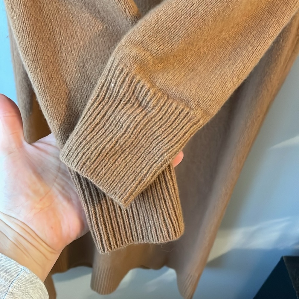 Madewell Camel Long Sleeve Knit Midi Dress in Recycled Cashmere - Picture 7 of 15